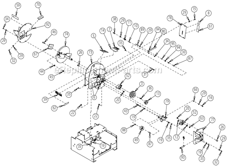 ChipperáDiskáAssembly Diagram and Parts List for CH45540 77454 - S/N:704408-999999 Bear Cat Chipper Shredder